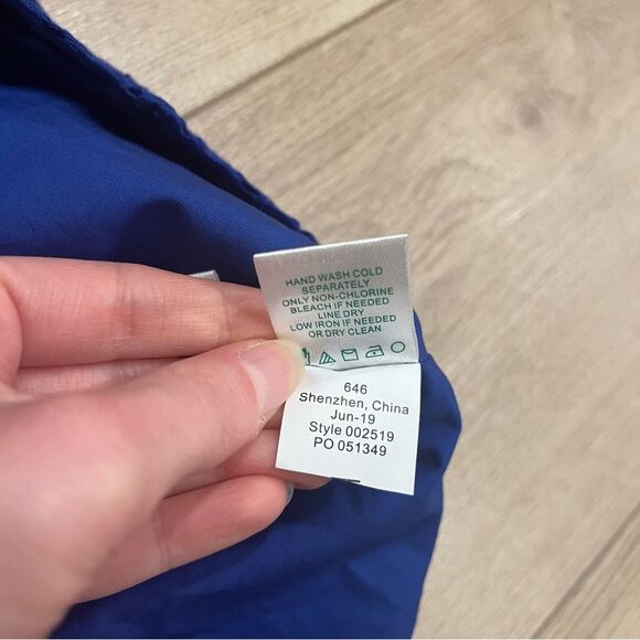 Lilly Pulitzer Kaylee Lapis Lazuli Blue Eyelet Shift Dress Petite Petal Size 6 - Picture 4 of 7